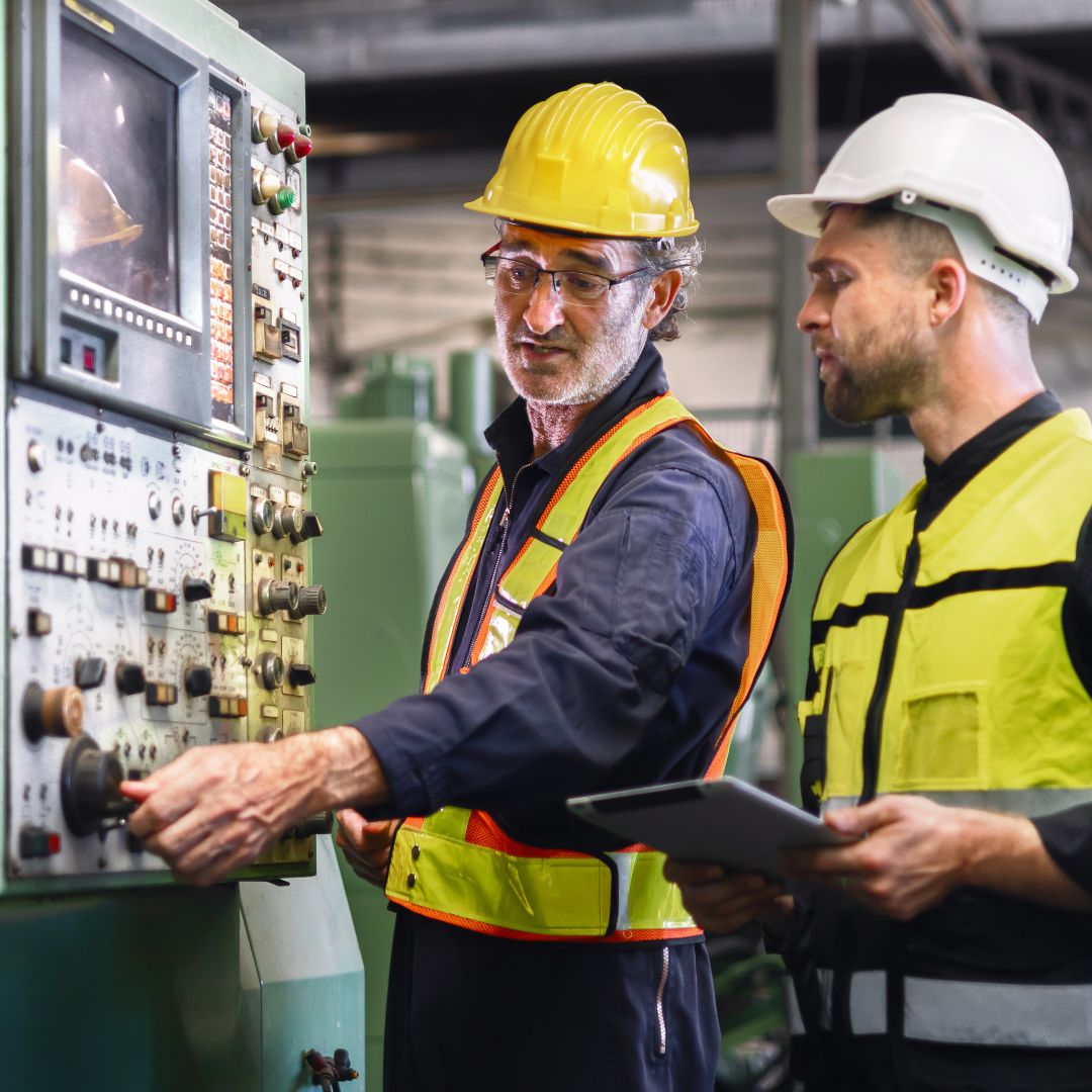 workers working on machine